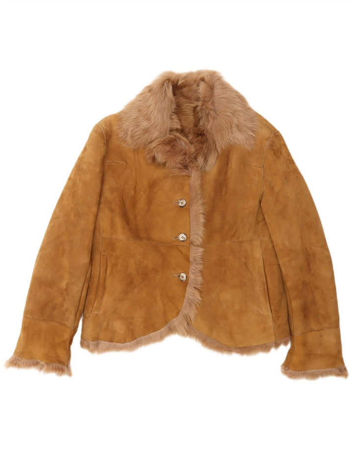 PAUL & SHARK Chaqueta de ante para mujer UK 40 XL Cuero beige