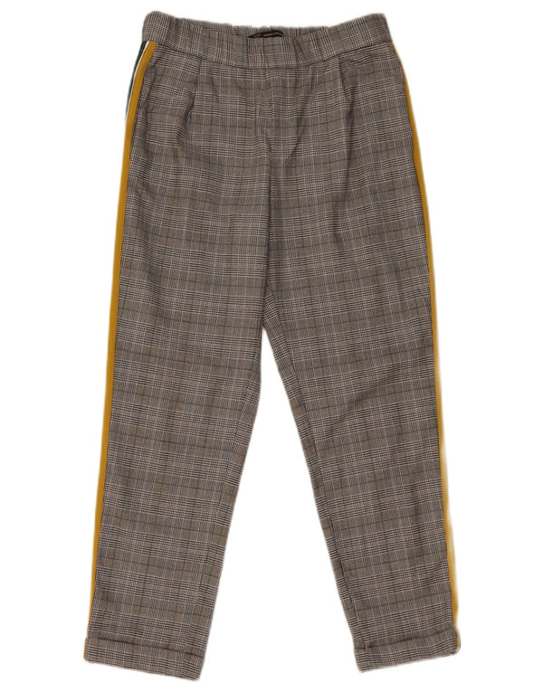 Zara Mujer Pantalones Cortos Tapered Small W28 L25 Gris Pata De Gallo