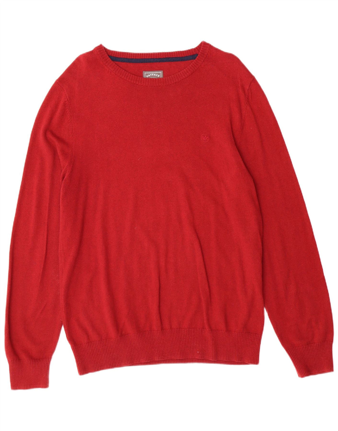 FAT FACE Suéter tipo jersey con cuello barco para hombre, tamaño grande, algodón rojo