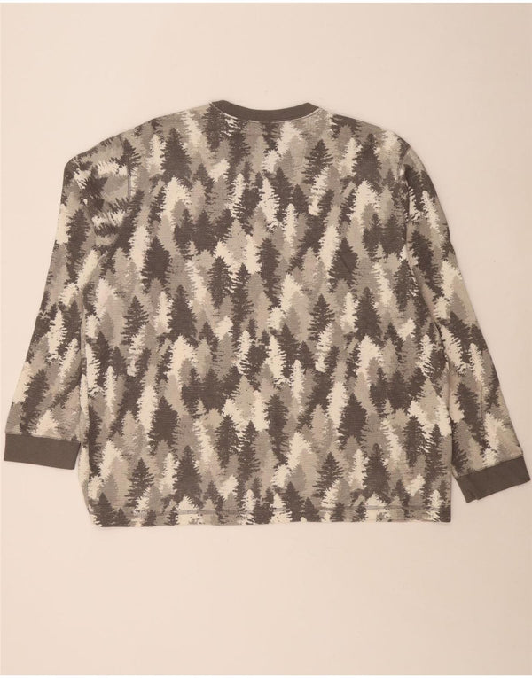 EDDIE BAUER Top con estampado abstracto para hombre, manga larga, 2XL, algodón gris