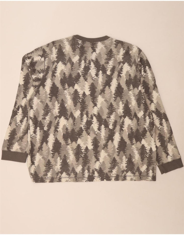 EDDIE BAUER Top con estampado abstracto para hombre, manga larga, 2XL, algodón gris