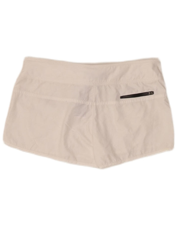 Nike - Pantalones cortos deportivos para mujer, talla 40, poliéster blanco pequeño