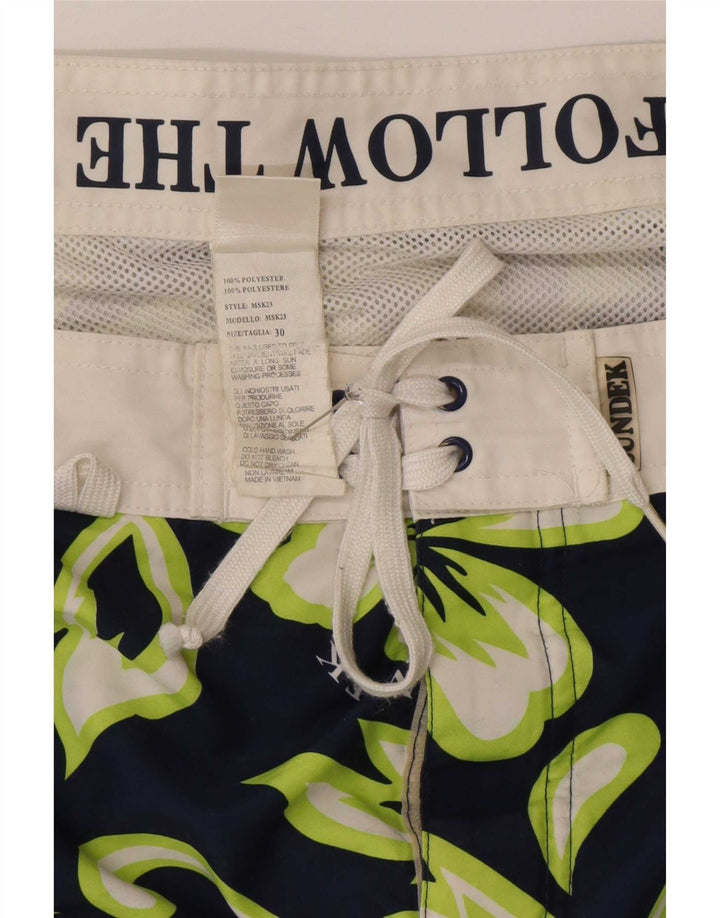 Sundek Shorts de baño gráficos para hombre poliéster floral azul marino mediano