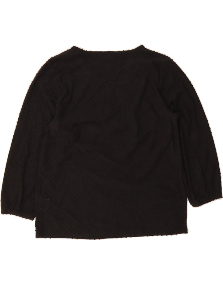 J. CREW Womens 3/4 Sleeve Blouse Top UK 10 Small Black Polyester Vintage J. Crew and Second-Hand J. Crew from Messina Hembry 