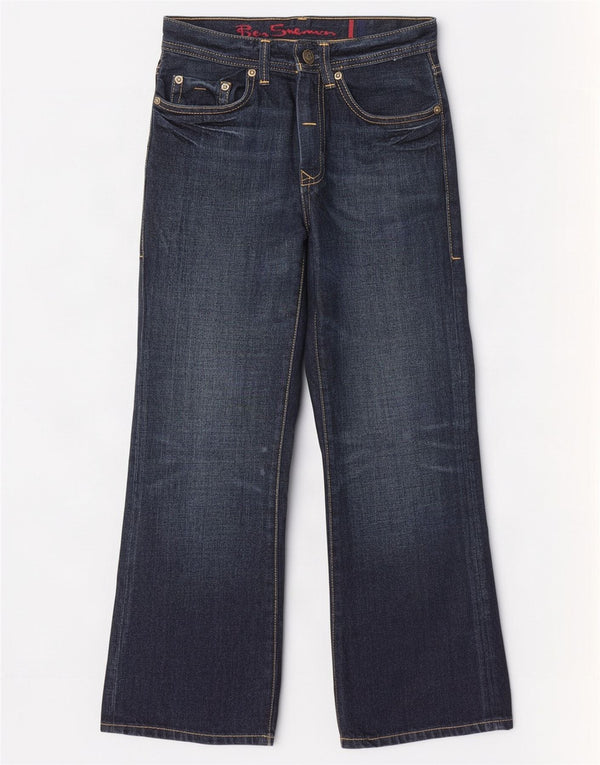 Ben Sherman Jeans de pierna ancha para mujer W24 L25 Algodón azul marino