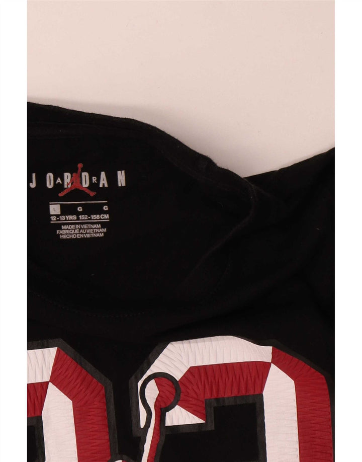 Jordan Boys Graphic Top manga larga 12-13 años grande negro