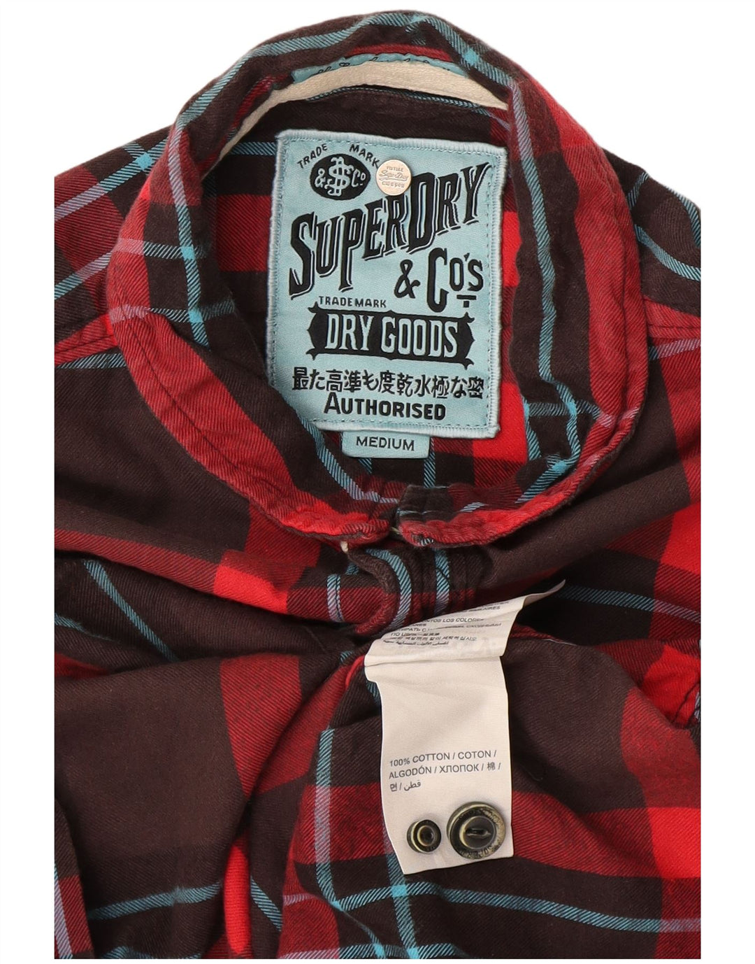 Superdry Camisa De Franela De Algodón A Cuadros En Marrón Medio