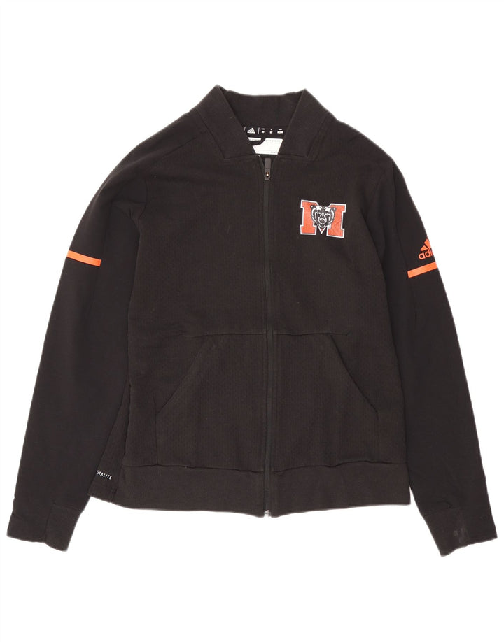 ADIDAS Mujer Climalite Graphic Chándal Top Chaqueta Reino Unido 12/14 Mediano Negro