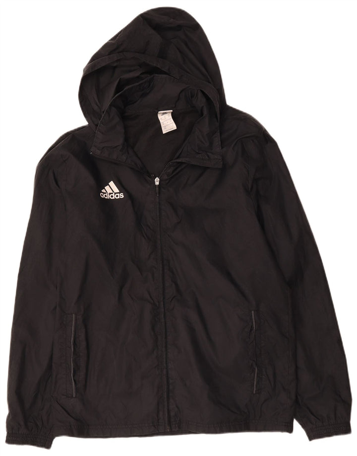 Adidas Chaqueta impermeable con capucha para hombre UK 38 Medium Black Polyamide