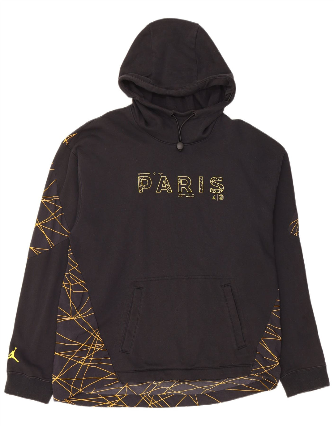 JORDAN Hombre Paris Graphic Loose Fit Sudadera con Capucha Jumper Grande Negro Geométrico