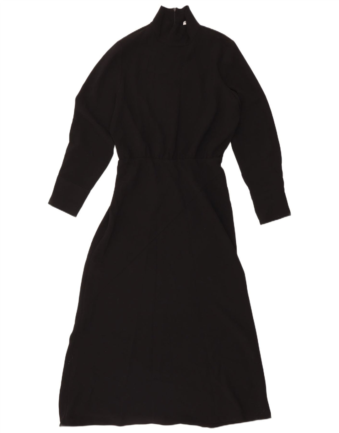 Zara Vestido largo de manga larga para mujer UK 40 Mediano Poliéster negro