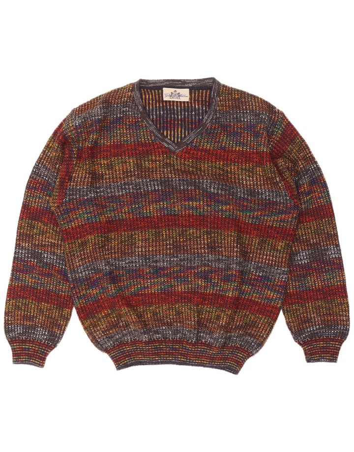 Jersey George para Hombre con Cuello en V IT 50 Medium Lana a Rayas Multicolor
