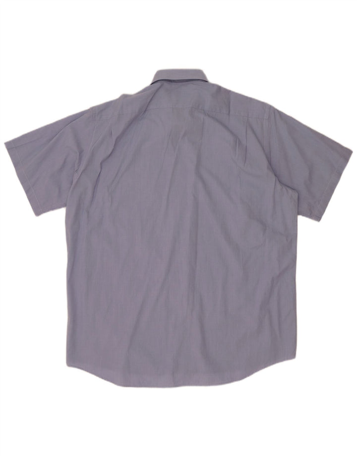 Camisa Lacoste Hombre Manga Corta Talla 41 Algodón Azul Grande