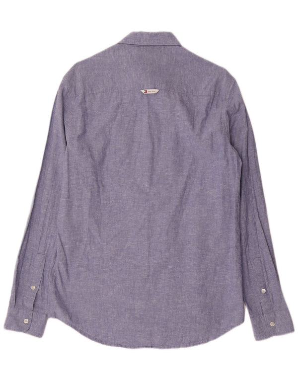 Camisa Tommy Hilfiger Hombre Regular Fit Algodón Azul Pequeño