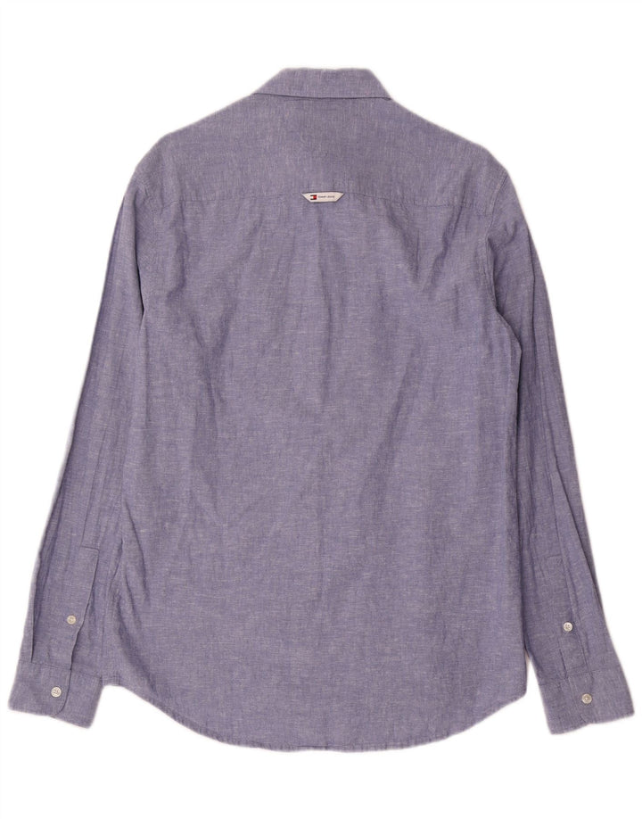 Camisa Tommy Hilfiger Hombre Regular Fit Algodón Azul Pequeño