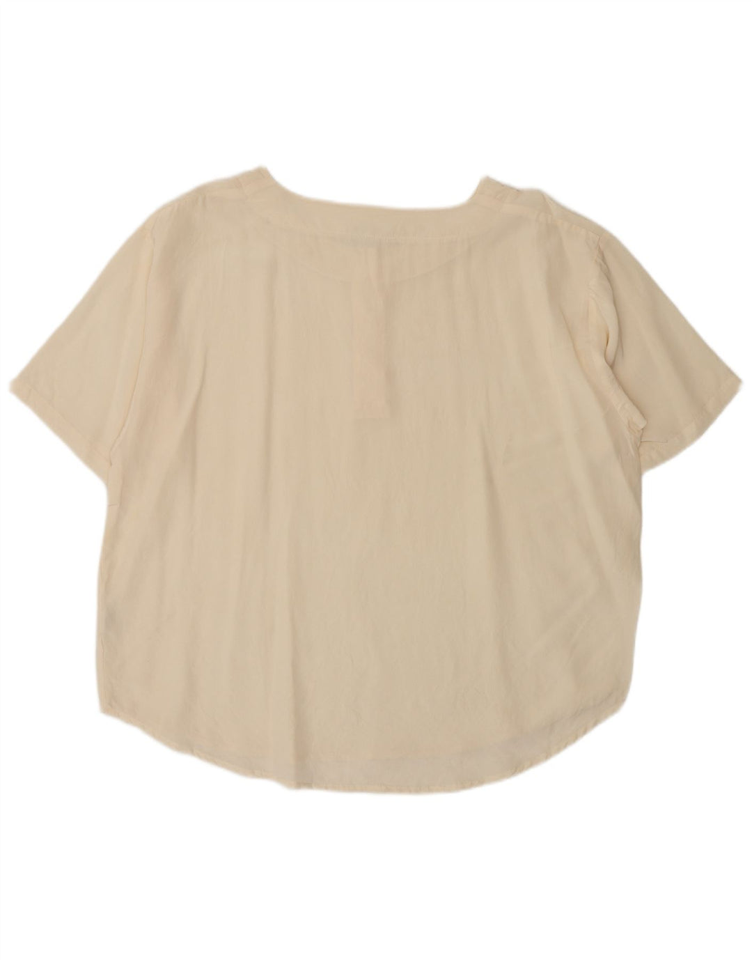 Blusa vintage para mujer Top UK 18 XL Seda Beige