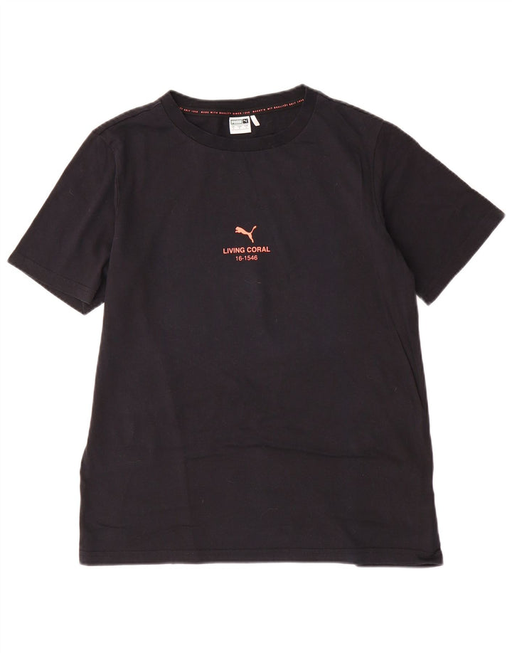 Puma - Camiseta gráfica para hombre, talla pequeña, algodón negro