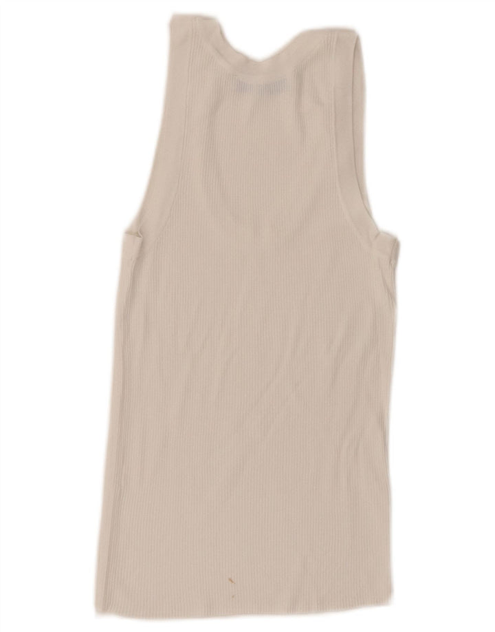 Zara Mujer Chaleco Top Pequeño Blanco