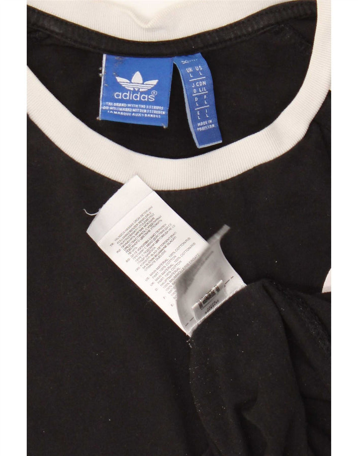 Adidas - Camiseta para hombre, talla grande, algodón negro
