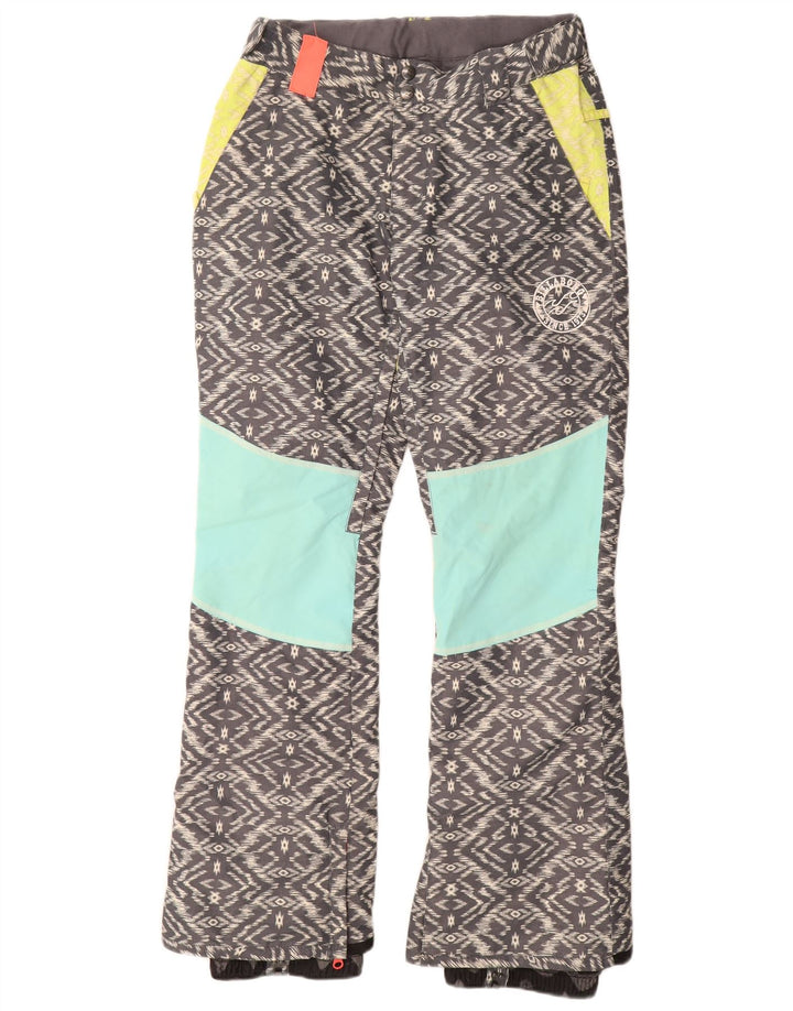 Billabong Pantalones de esquí para mujer UK 44 Poliéster geométrico gris medio