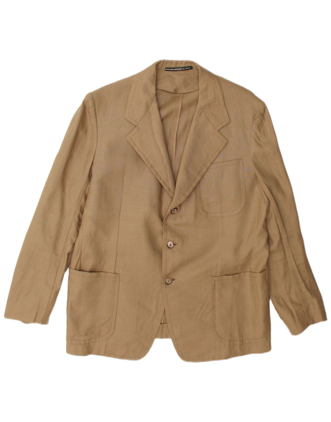 Vintage hombres 3 botones Blazer chaqueta Reino Unido 38 medio beige