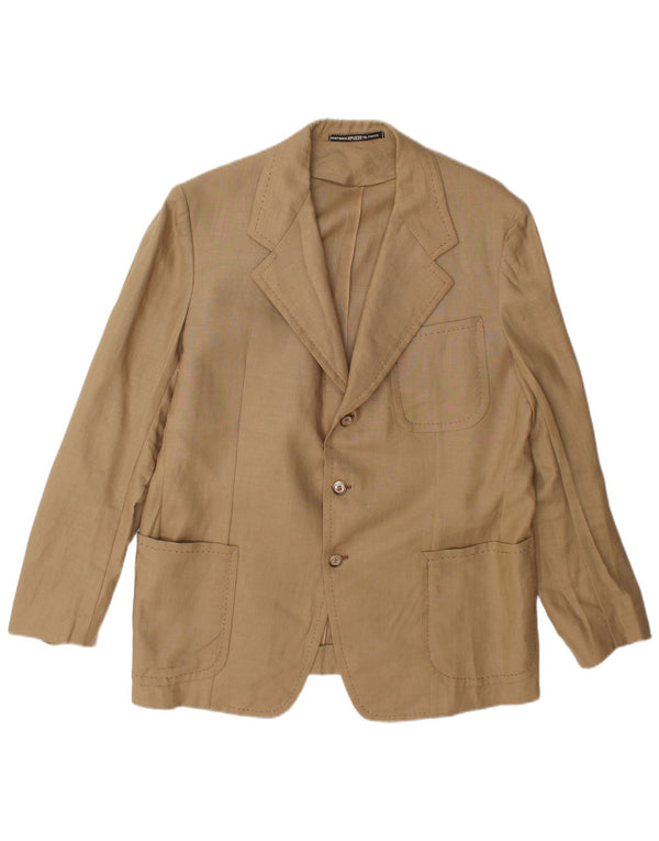Vintage hombres 3 botones Blazer chaqueta Reino Unido 38 medio beige