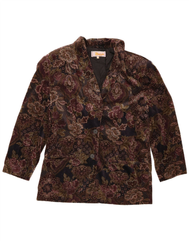 Blumode Chaqueta Blazer de 2 Botones para Mujer EU 46 XL Marrón Floral