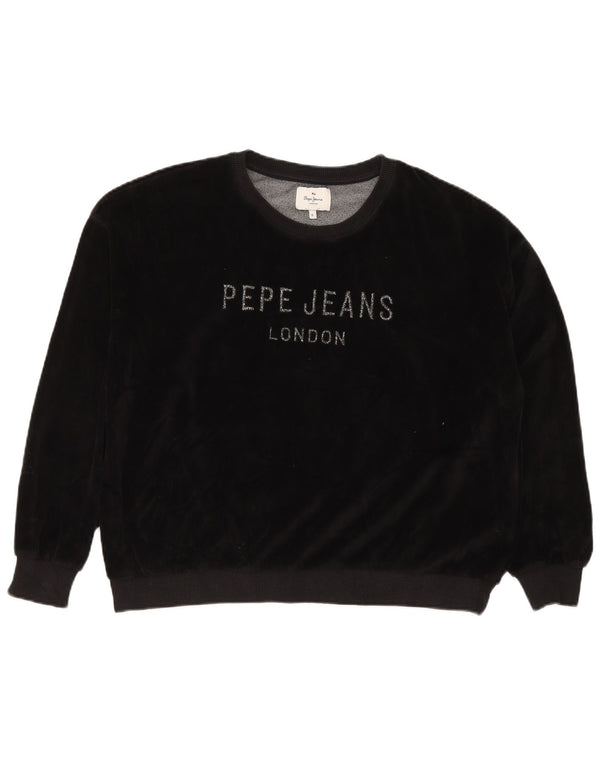 PEPE JEANS Sudadera con gráfico extragrande para mujer UK 40 XL Negro