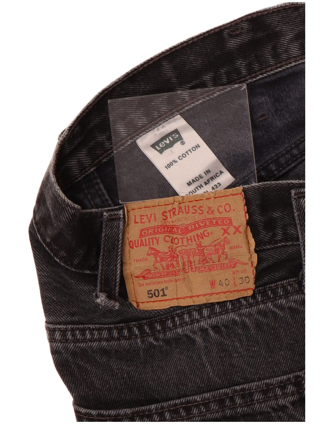 Levi's Vaqueros rectos 501 para hombre W40 L30 Algodón gris