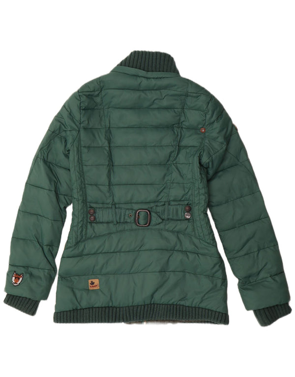 KHUJO Chaqueta acolchada para mujer UK 42 Verde medio