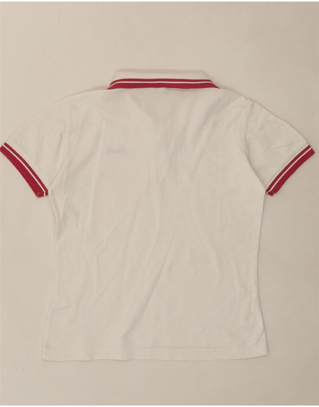 ASICS Womens Polo Shirt UK 10 Small White Cotton Vintage Asics and Second-Hand Asics from Messina Hembry 