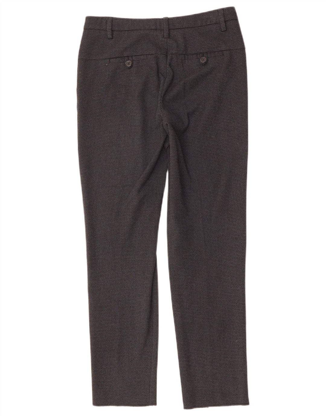 BENETTON Pantalones de traje ajustados para mujer UK 6 XS W28 L27 Black Houndstooth