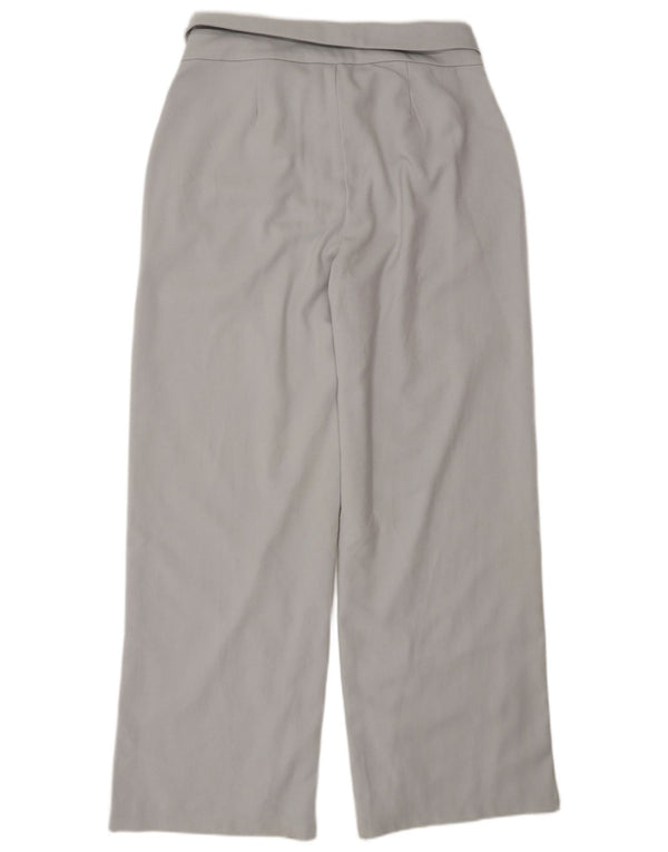 Hollister Womens High Waist Wide Leg Suit Trousers US 10 Large W30 L32 Grey