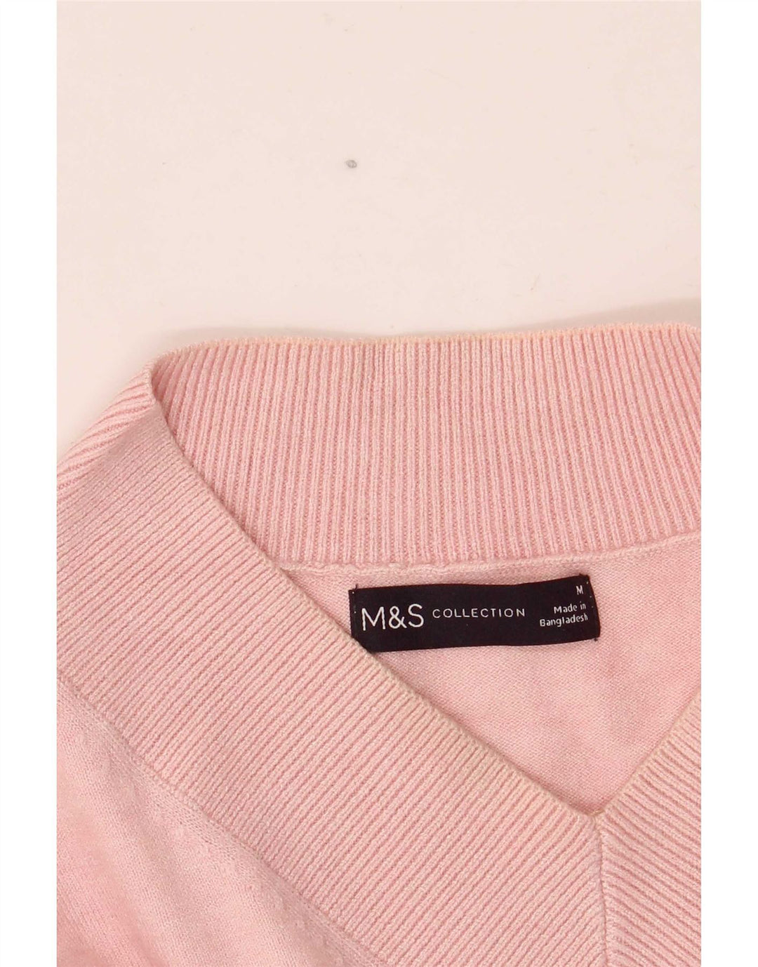 Marks & Spencer Suéter tipo jersey de gran tamaño con cuello en V para mujer UK 44 Rosa mediano