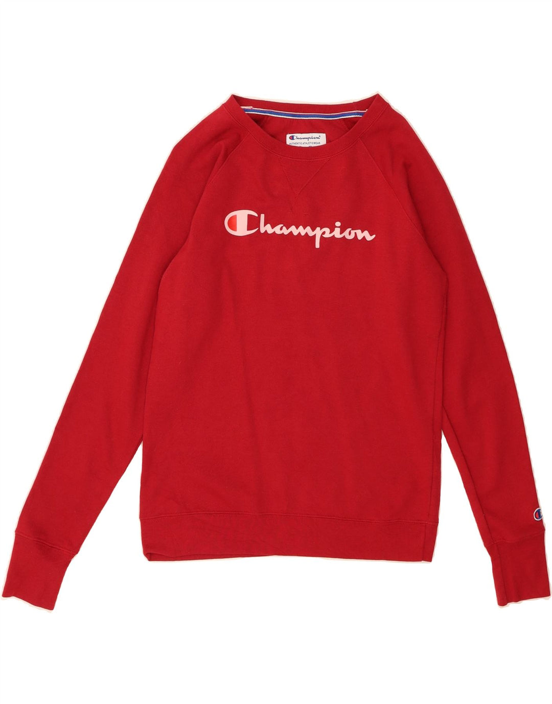 CHAMPION Mens Graphic Sweatshirt Jumper Small Burgundy Polyester Vintage Champion and Second-Hand Champion from Messina Hembry 