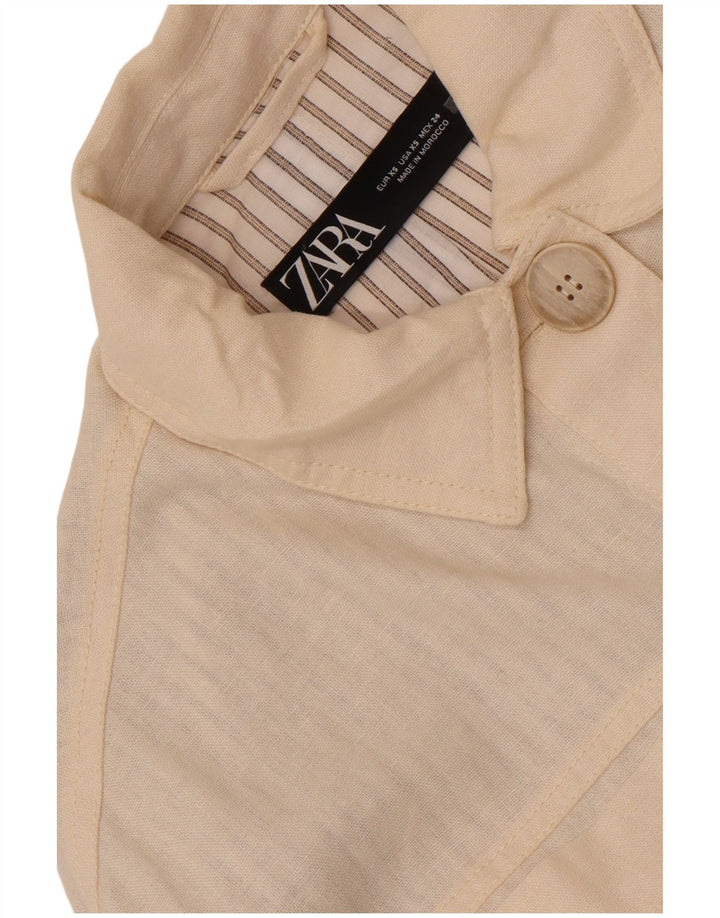 Zara Mujer Crop Chaqueta Bomber Extragrande UK 6 XS Off White