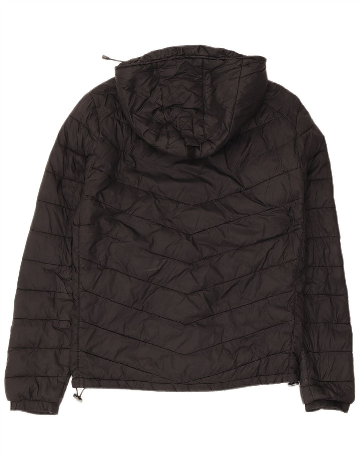ZARA Hombre Chaqueta Acolchada Con Capucha UK 36 Small Negro