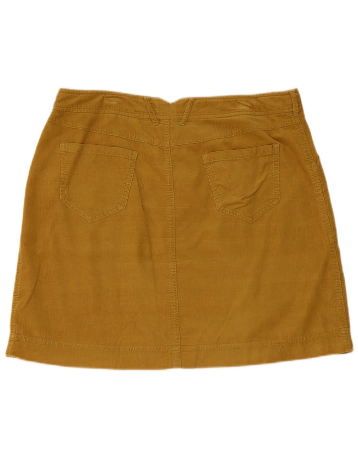 WHITE STUFF Minifalda de pana para mujer UK 12 Medium W32 Algodón amarillo