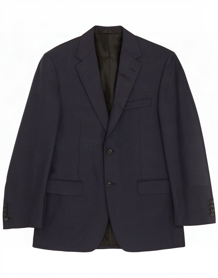 Marks & Spencer Chaqueta tipo blazer corta para hombre UK 38 Medium Azul marino Pata de gallo