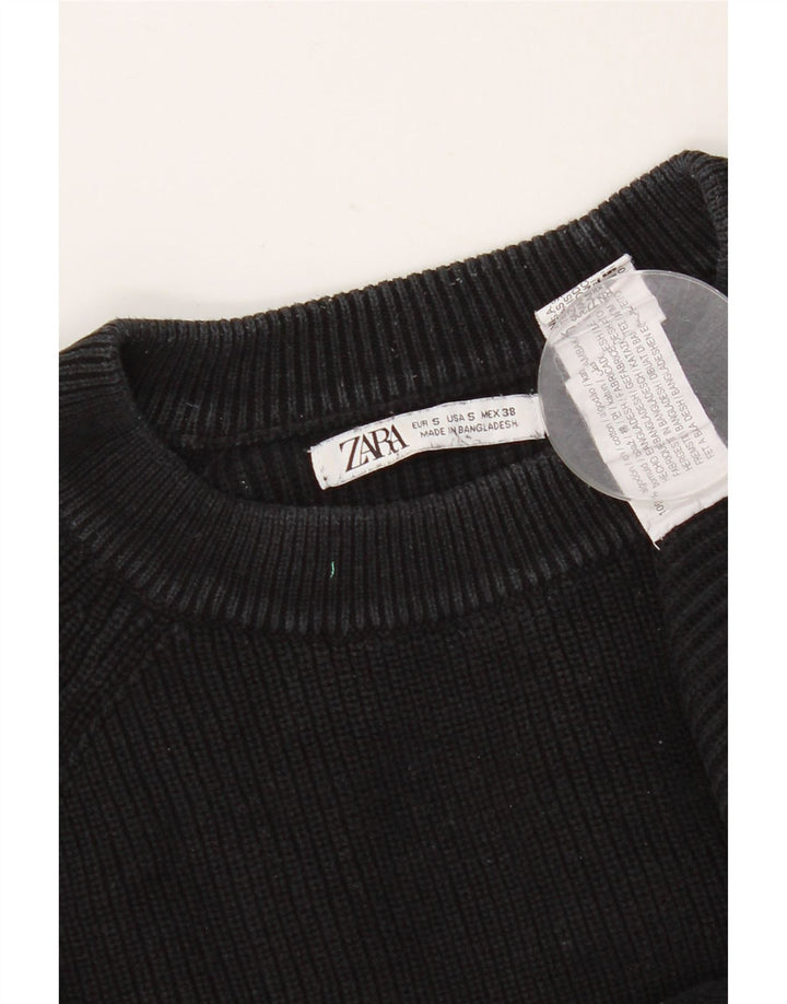 Zara Hombre Jersey Cuello Redondo Jersey Pequeño Algodón Negro