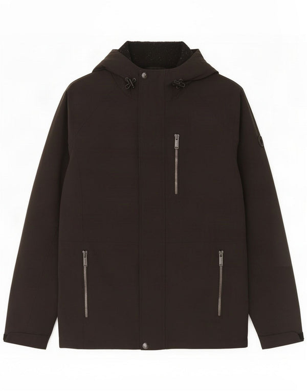Chaqueta cortavientos con capucha para hombre Calvin Klein UK 36 Small Black Poliéster