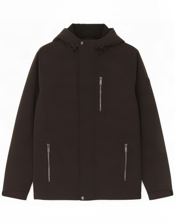 Chaqueta cortavientos con capucha para hombre Calvin Klein UK 36 Small Black Poliéster