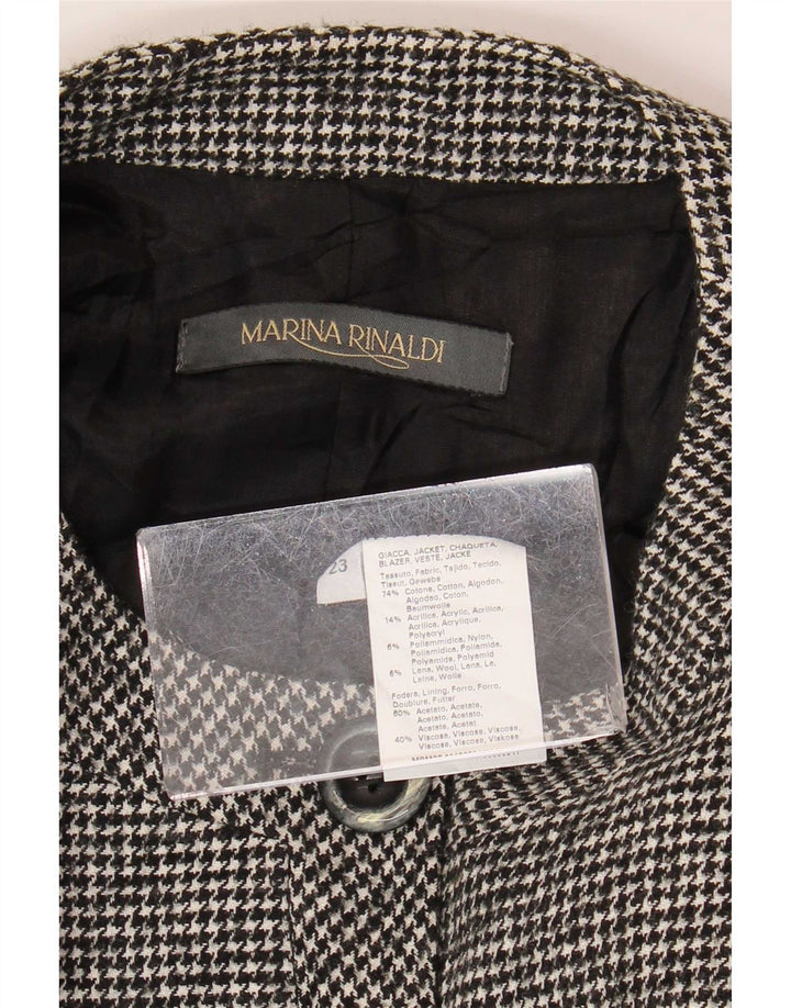Marina Rinaldi Chaqueta tipo blazer de 5 botones para mujer Talla 23 Pata de gallo gris grande