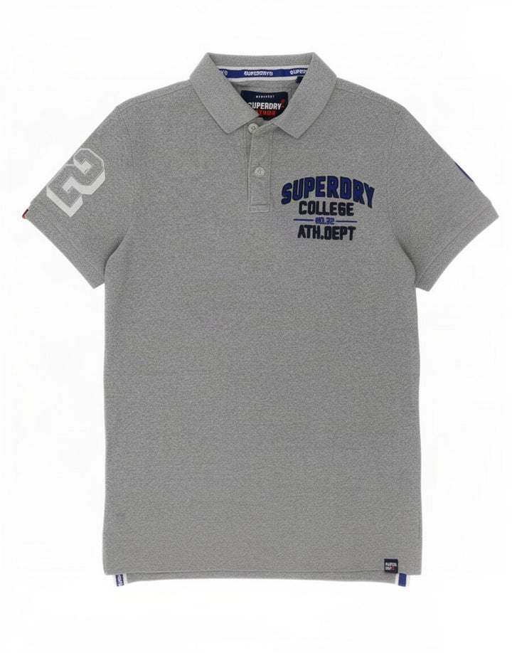Superdry Polo Gráfico De Algodón Gris Medio Para Hombre