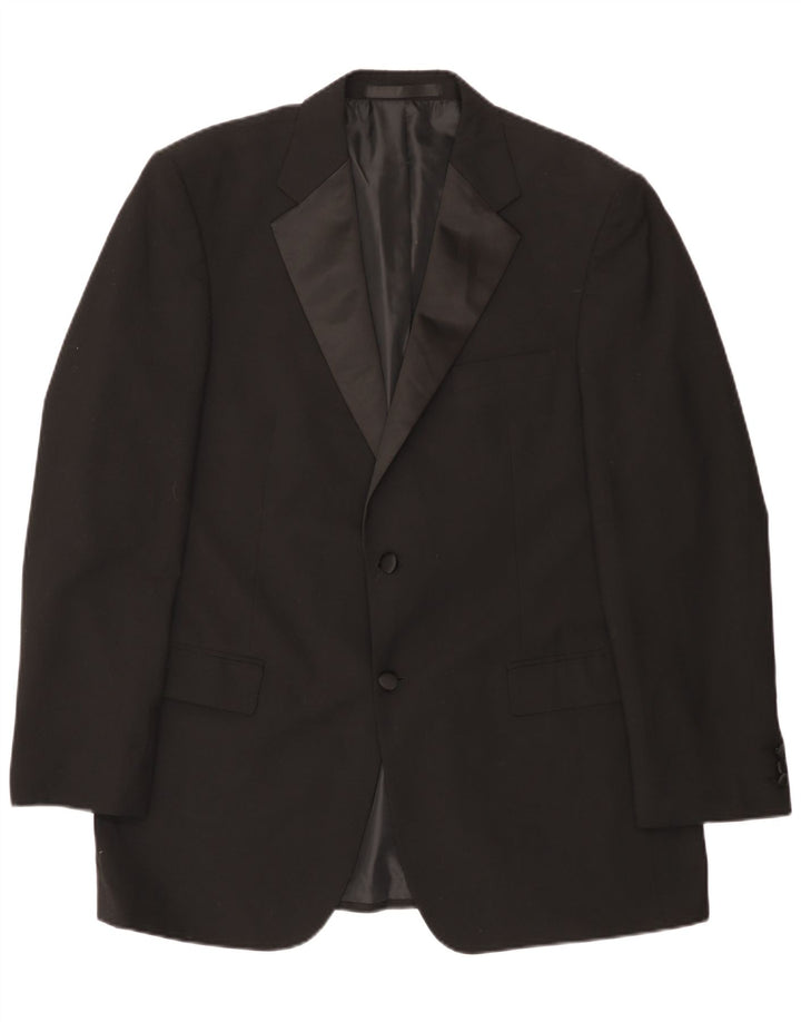 Marks & Spencer Chaqueta tipo blazer de 2 botones para hombre UK 42 Grande Poliéster negro