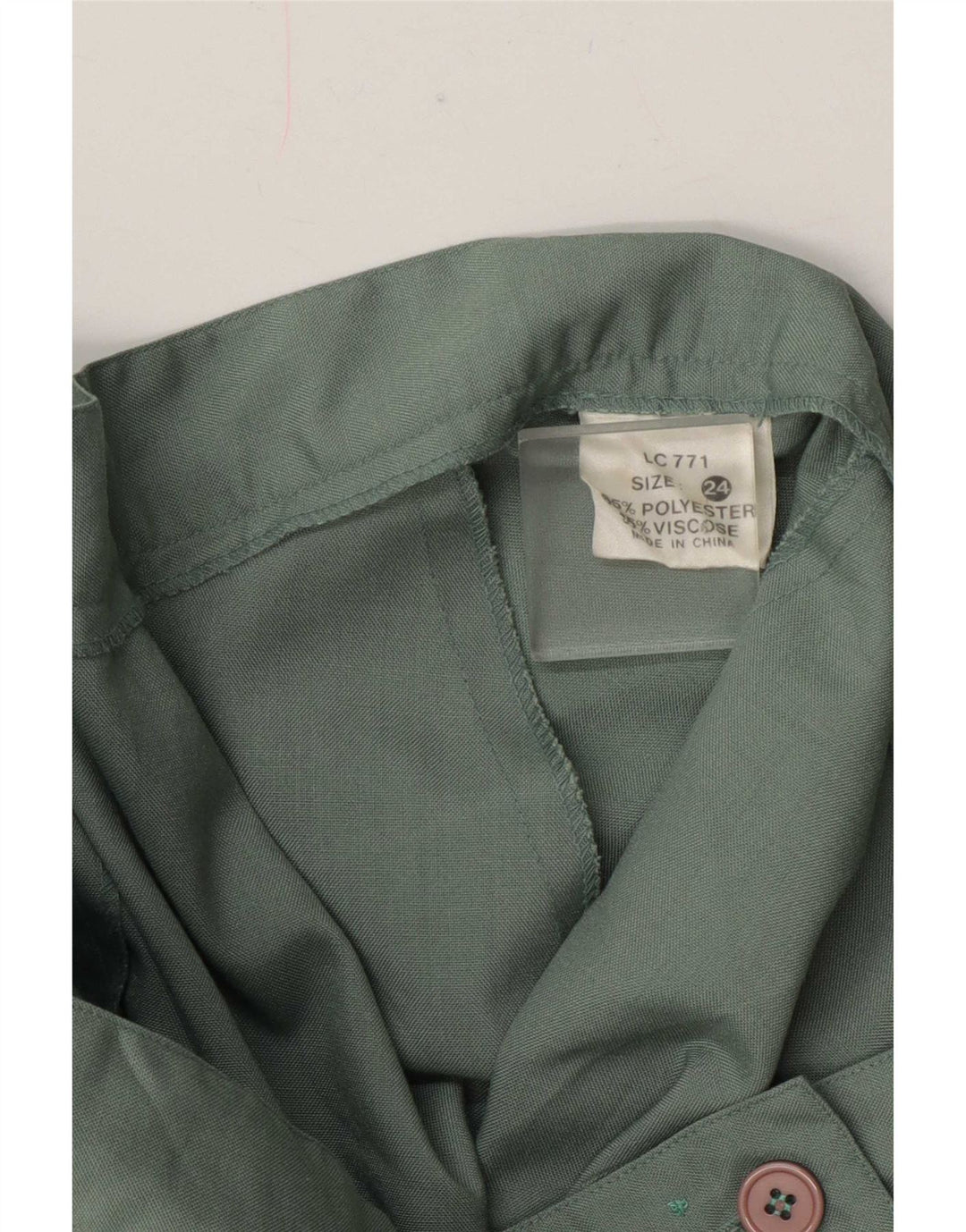 Falda plisada regular vintage para mujer W40 2XL Poliéster verde
