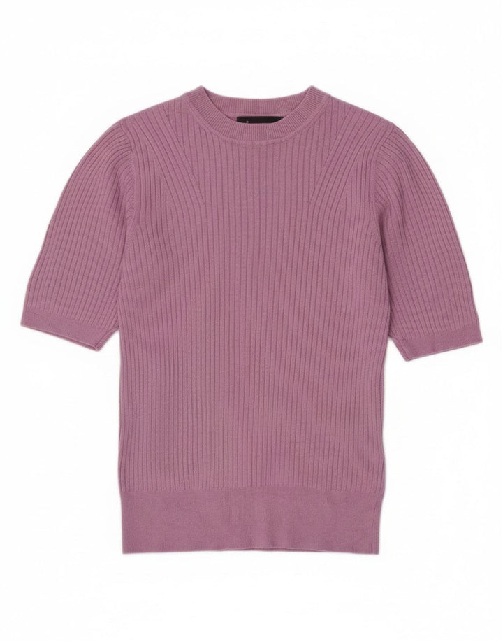 Marks & Spencer Suéter de Cuello Redondo para Mujer UK 8 Small Púrpura