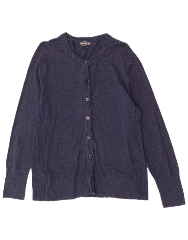 Eddie Bauer Suéter tipo cárdigan de ajuste regular para mujer UK 44 Grande Azul marino
