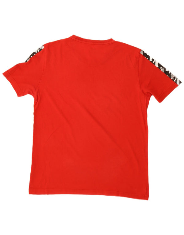 PUMA Camiseta gráfica para hombre Top Medium Red Colourblock Cotton