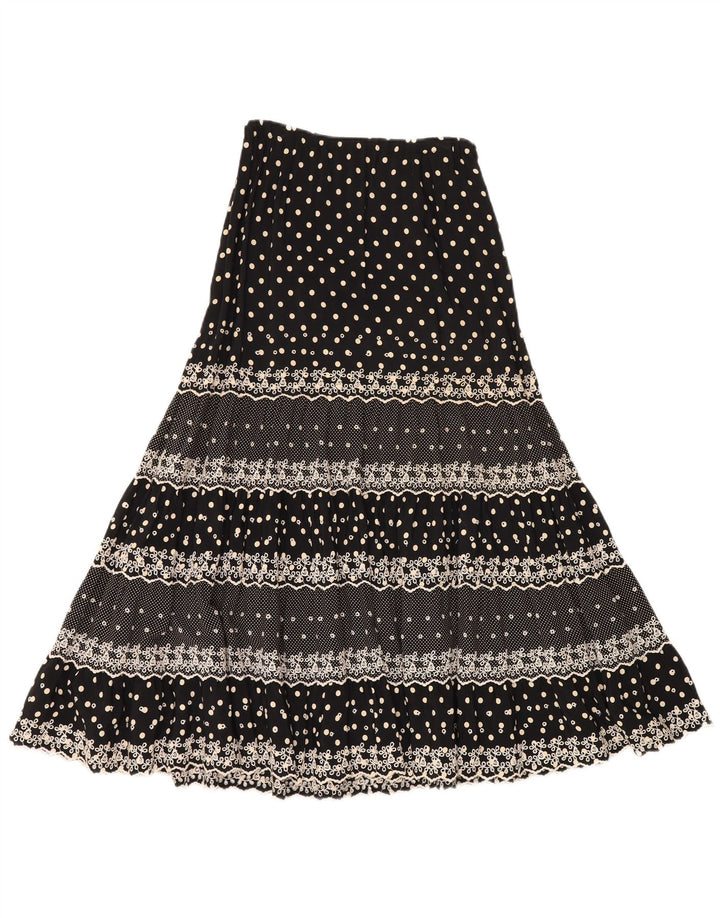 Vintage mujer falda gitana W28 medio negro manchado